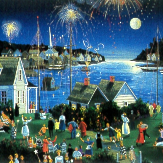 サリー・コールドウェル・フィッシャーの絵画作品　タイトルは、ワンダフル・ナイト